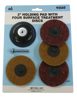 Picture of 3" Holding Pad with Four Surface Treatment Discs