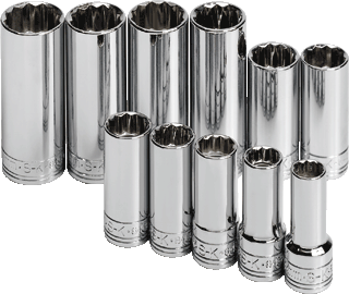 Picture of 11 Pc. 3/8" Drive 12 Pt. Deep Metric Socket Set