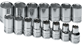 Picture of 15 Pc. 1/2" Dr. 6 Pt. Standard Metric Socket Set