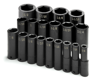 Picture of 19 Pc. 1/2" Drive 6 Pt. Deep Fractional Impact Socket Set