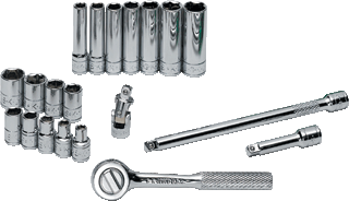 Picture of 21 Pc. 1/4" 6 Pt. Standard & Deep Fractional Socket Set
