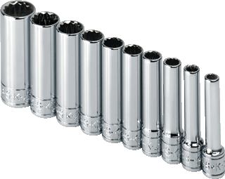 Picture of 10 Pc. 1/4" Dr., 12 Pt. Deep SAE Socket Set