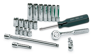 Picture of 21 Pc. 1/4" 6 Pt. Standard & Deep Fractional Socket Set