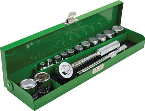 Picture of 15 Pc. Full Range 3/8" SAE Metal Box Set