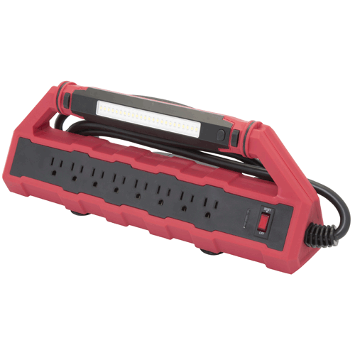 Picture of 8-Outlet Power Station with 2-USB Outlets & Detachable Work Light, 15 Amp