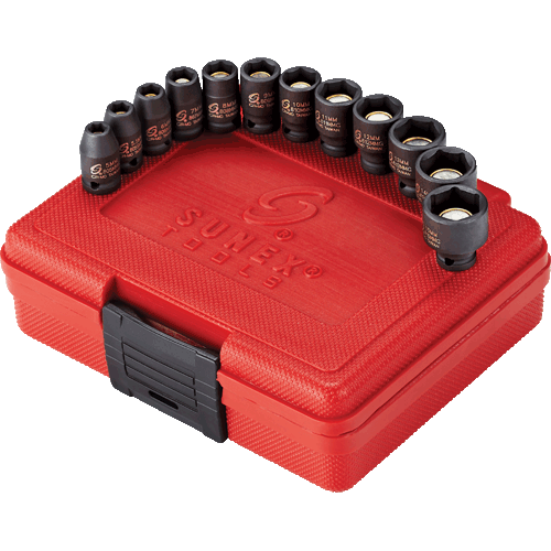 Picture of 12 Pc. 1/4" Dr. Metric Magnetic Impact Socket Set