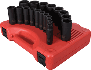 Picture of 1/2" Dr. Deep Impact Socket Set, 19 Pc. SAE
