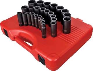 Picture of 1/2" Dr. Deep Impact Socket Set, 26 Pc. Metric