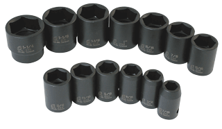 Picture of 1/2" Dr. Standard Impact Socket Set, 13 Pc. SAE