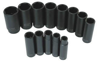 Picture of 1/2" Dr. Deep Impact Socket Set, 13 Pc. SAE