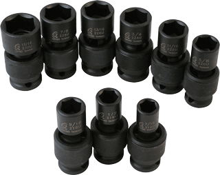 Picture of 1/2" Dr. Universal Impact Socket Set, 9 Pc. SAE