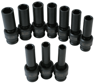 Picture of 1/2" Dr. Deep Universal Impact Socket Set, 10 Pc. Metric