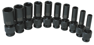 Picture of 1/2" Dr. Deep Universal Impact Socket Set, 10 Pc. SAE