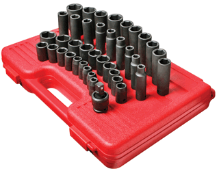 Picture of 1/2" Dr. Master Impact Socket Set, 39 Pc. SAE