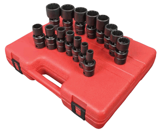 Picture of 1/2" Dr. 12 Pt. Universal Impact Socket Set, 15 Pc. SAE