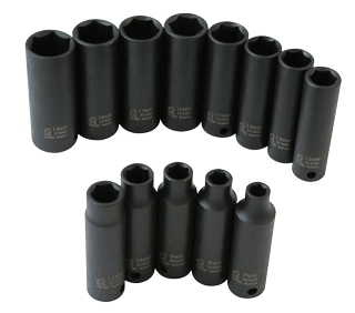 Picture of 3/8" Dr. Deep Impact Socket Set, 13 Pc. Metric
