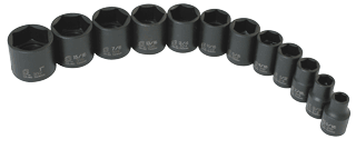Picture of 3/8" Dr. Standard Impact Socket Set, 12 Pc. SAE