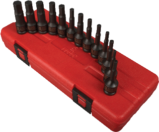 Picture of 3/8" Dr. Hex Impact Socket Set, 13 Pc. SAE & Metric