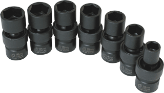 Picture of 3/8" Dr. Universal Impact Socket Set, 7 Pc. Metric