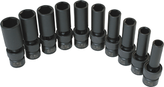 Picture of 3/8" Dr. Deep Universal Impact Socket Set, 10 Pc. Metric