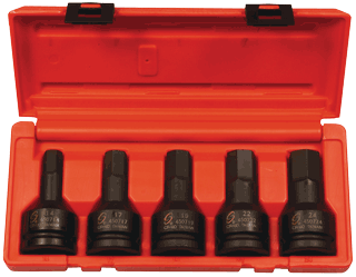 Picture of 3/4" Dr. Hex Impact Socket Set, 5 Pc. Metric