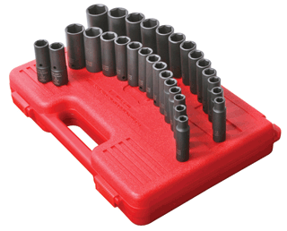 Picture of 1/2" Dr. Deep Master Impact Socket Set, 29 Pc. SAE & Metric