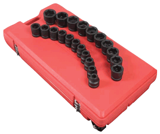 Picture of 1" Dr. Impact Socket Set, 21 Pc. SAE