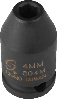 Picture of 1/4" Dr. Individual Standard Socket, Metric - 4mm