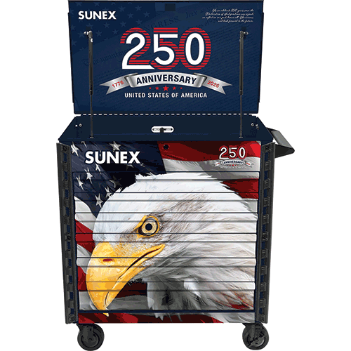Picture of American Eagle 250th – 34” 6 Drawer Premium Service Cart – Old Glory Blue