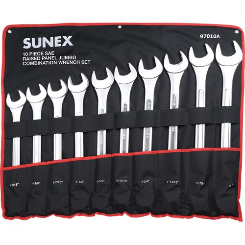 Picture of 10 Pc. SAE Raised Panel Jumbo Combination Wrench Set