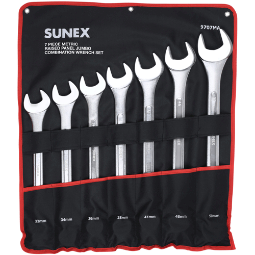 Picture of 7 Piece Metric Raised Panel Jumbo Combination Wrench Set