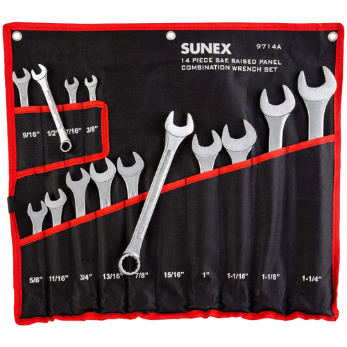 Picture of 14 Pc. SAE Raised Panel Combination Wrench Set