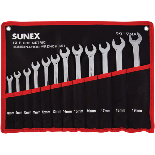 Picture of 12 Pc. Metric Full Polished V-Groove Combination Wrench Set