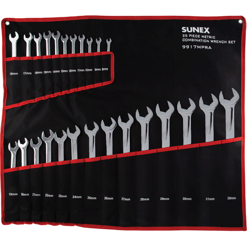 Picture of 25 Pc. Metric Full Polished V-Groove Combination Wrench Set