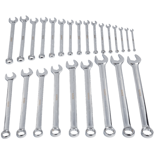 Picture of 25 Pc. Metric Full Polished V-Groove Combination Wrench Set