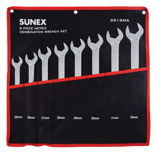 Picture of 8 Pc. Metric Full Polished V-Groove Combination Wrench Set