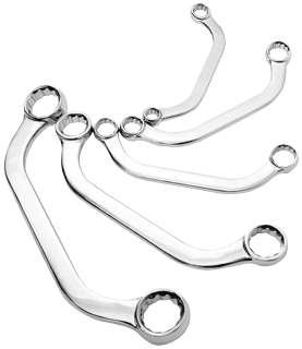Picture of 5 Pc. Fully Polished SAE Half Moon Double Box Wrench Set