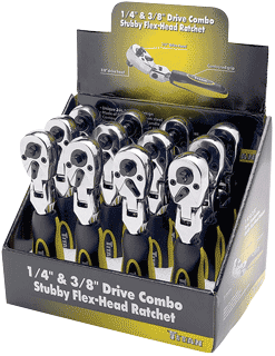 Picture of 1/4" & 3/8" Dr. Dual-Head Stubby Flex-Head Ratchet