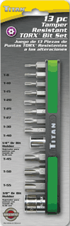 Picture of 13 Pc. Tamper Resistant Torx Bit Set