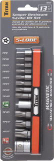 Picture of 13 Pc. 5 Tamper Resistant Lobe Bit Set
