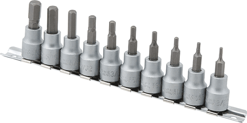Picture of 10 Pc. SAE Hex Bit Socket Set