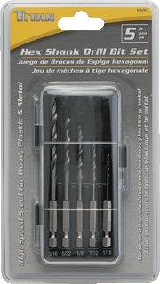 Picture of 5 Pc. Hex Shank Drill Bit Set