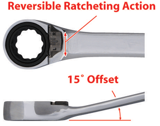 Picture of 13 Pc. SAE Reversible Ratcheting Wrench Set