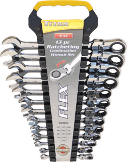 Picture of 13 Pc. SAE Flex-Head Ratcheting Combination Wrench Set