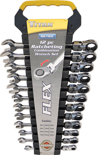 Picture of 12 Pc. Metric Ratcheting Flex-Head Combination Wrench Set