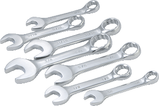 Picture of 7 Pc. 12 pt. SAE Stubby Combination Wrench Set