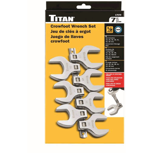 Picture of 7 Pc. 1/2" Drive Metric Jumbo Crowfoot Wrench Set