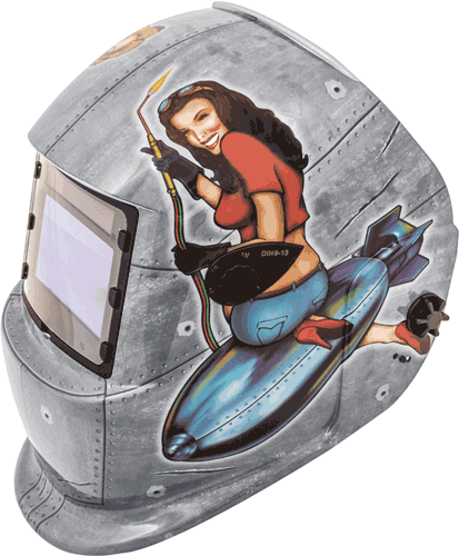 Picture of Solar Powered Auto Dark Welding Helmet - Pin Up Girl