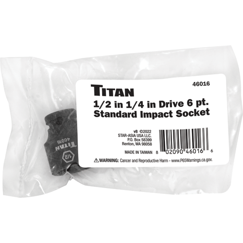 Picture of 1/2" 1/4" Drive 6 pt. Standard Impact Socket