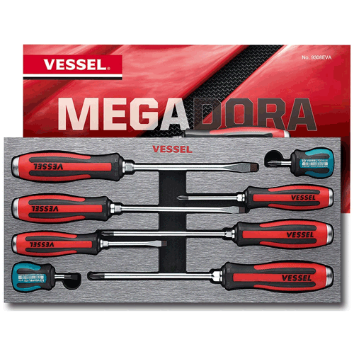 Picture of 8 Pc. MEGADORA Tang-Thru Screwdriver Set